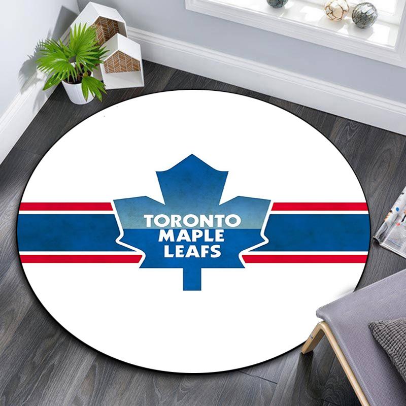 Toronto Maple Leafs2,Round Area Rug,Carpet Rug for Living Room Bedroom Sofa Playroom Decor,Non-slip Floor Mat