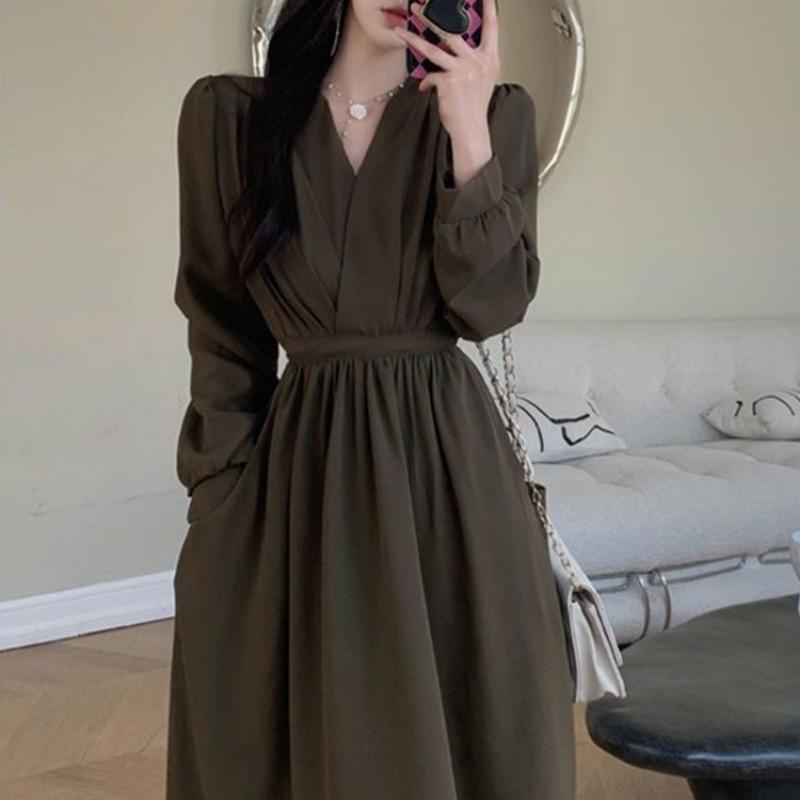 Women's Van Herpen Style Suit V-neck Dress Design Retro Shirt Dress