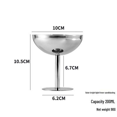 Shangqi Stainless Steel High-Stem Dessert & Cocktail Cups, Set of 2
