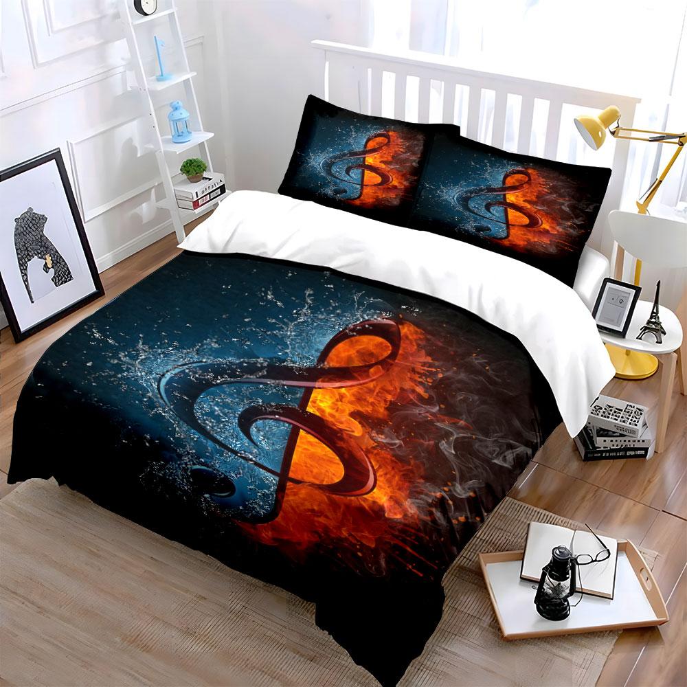 Fiery treble clef design. Bedding sets Duvet cover sets Duvet covers Pillowcases(1 * Duvet Cover 2 * Pillowcases without duvet insert)