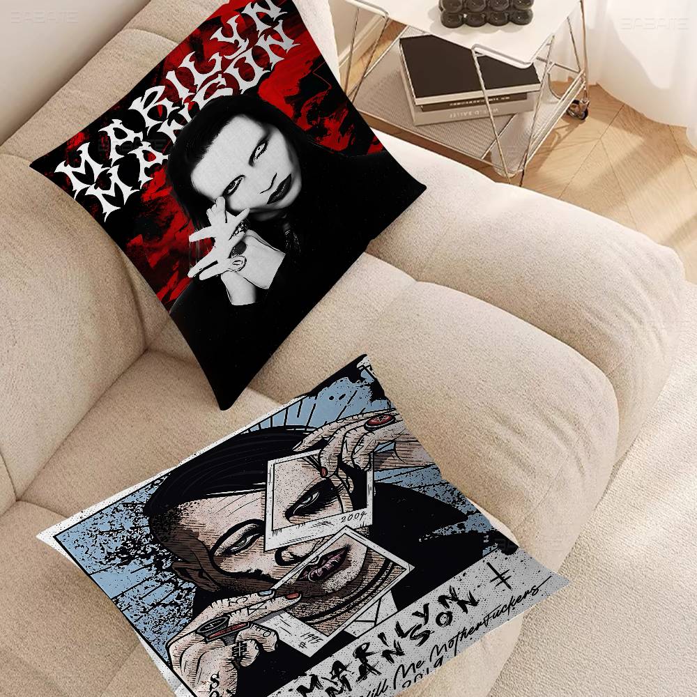 M-Marilyn M-Manson Singer Personalized Picture Text Home Decorative Pillows Household Gifts 45X45Cm