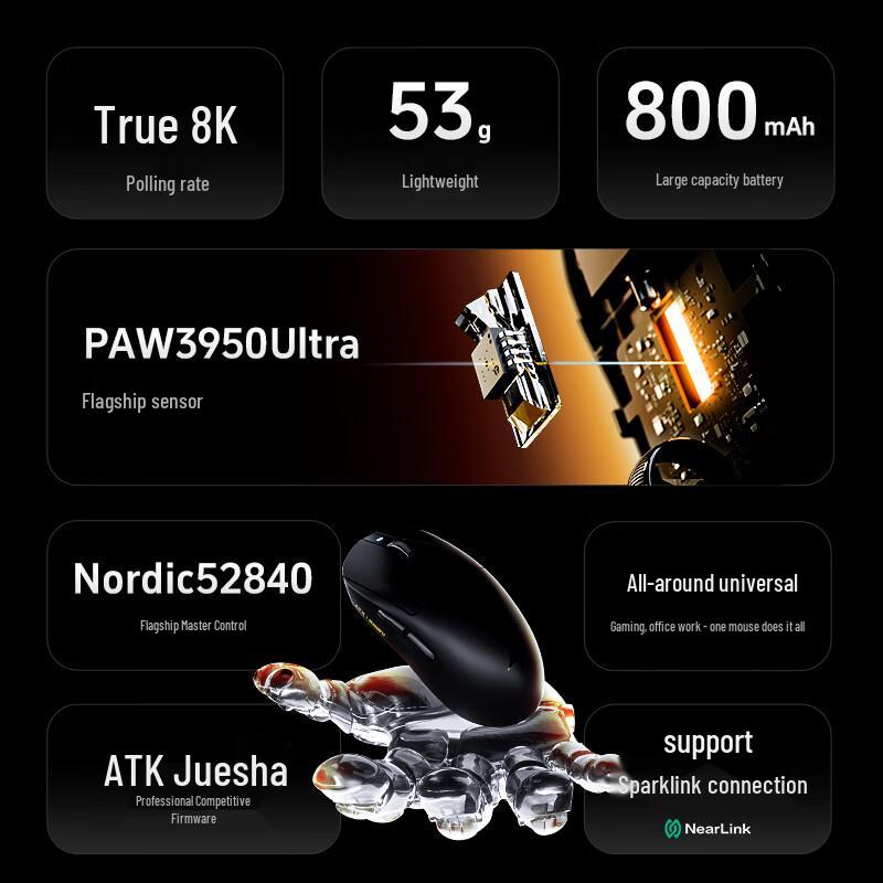 Ratón Inalámbrico para Gaming y Oficina ATK Dragonfly A9