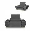 Bosso Lounge Chair Family Furniture Grey Velvet Recliner Headrest