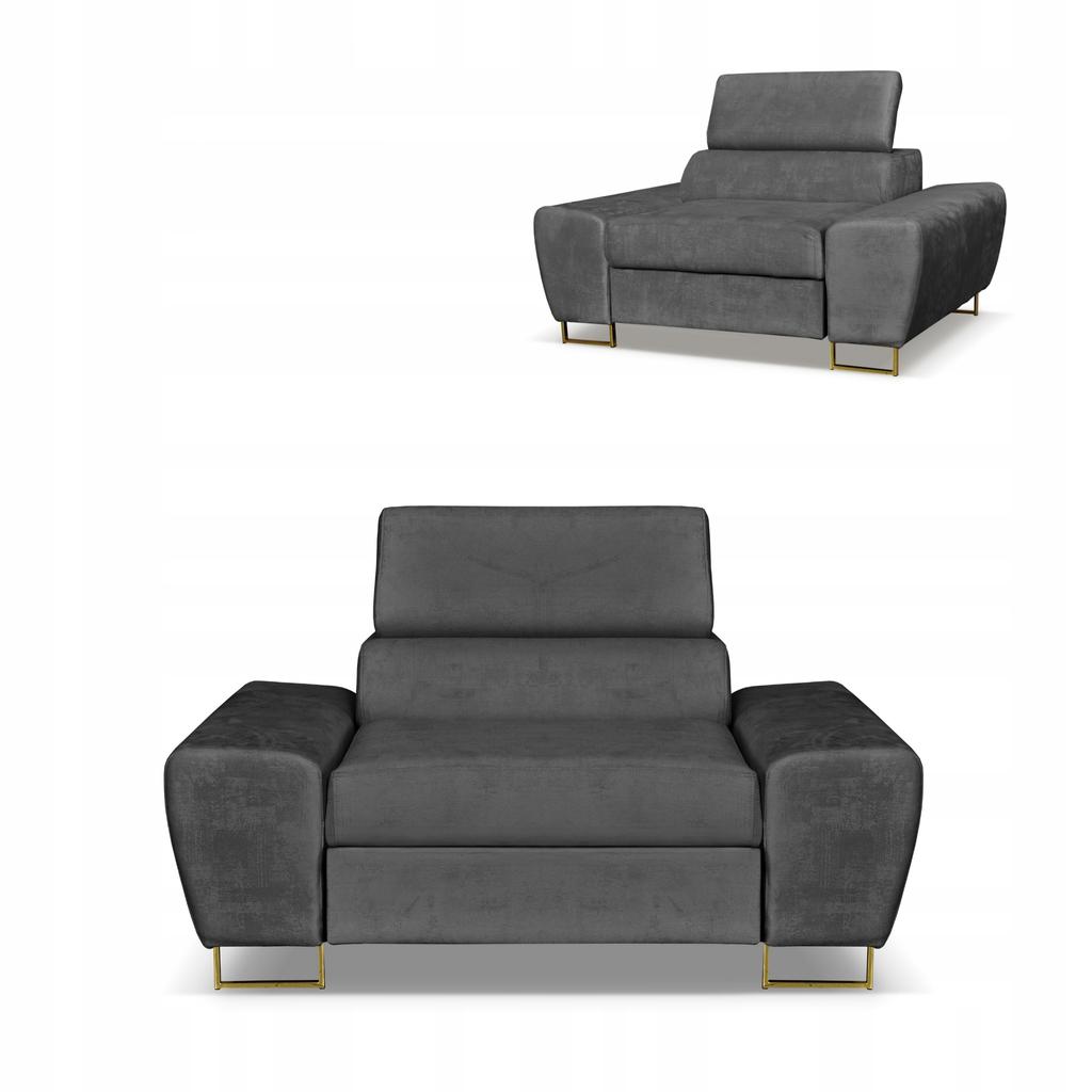 Bosso Lounge Chair Family Furniture Grey Velvet Recliner Headrest