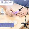 BayPort Flexible Neck UV Lamp for Manicure-Pedicure, 30% Increased Intensity, Black