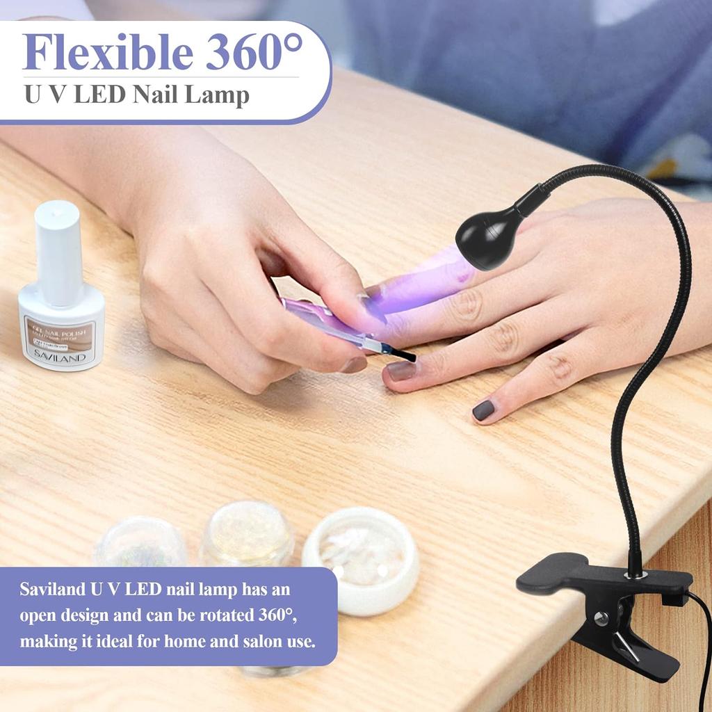 BayPort Flexible Neck UV Lamp for Manicure-Pedicure, 30% Increased Intensity, Black