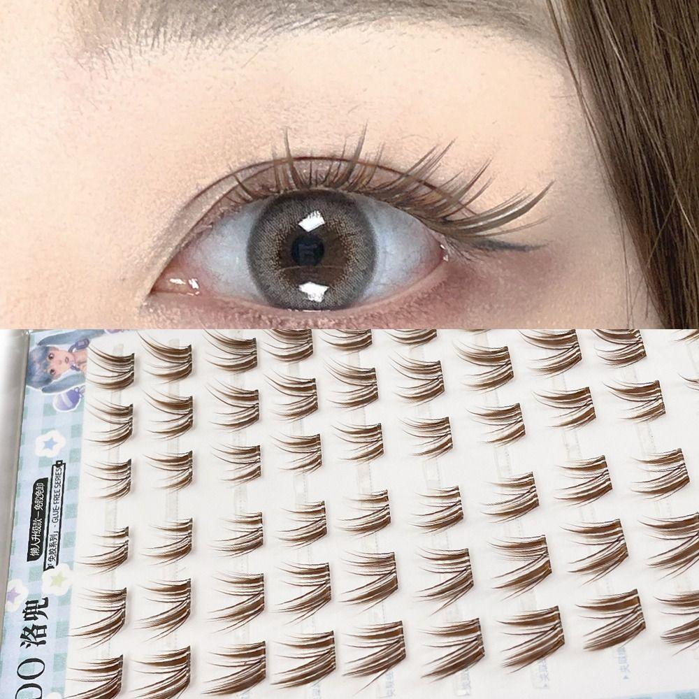DIY Brown Lash Clusters Cat Eye Style Individual Lashes Women Eye Lashes  Eyelash Extension
