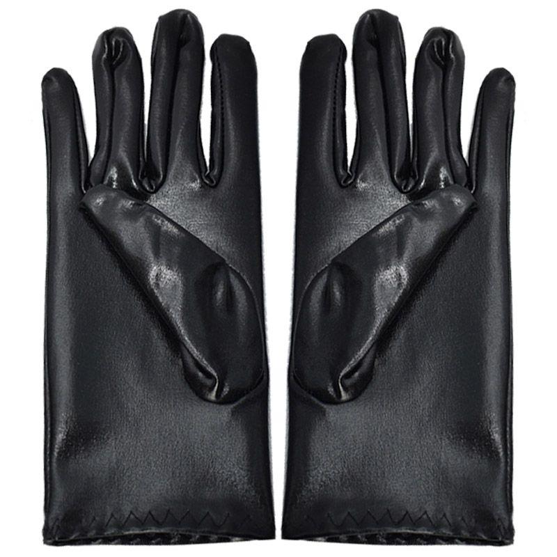 

Кос Готический Стимпанк Патентная Кожа Женские Вечерние Перчатки Black Short Patent Leather Gloves