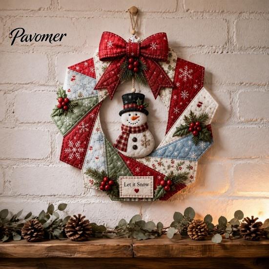 Dekorativer Stoffkranz Bausatz Weihnachten DIY-Set, Patchwork Anfängerfreundlich Handgemachtes Feiertagsbasteln Personalisiertes Türdekor Dekoration Set für