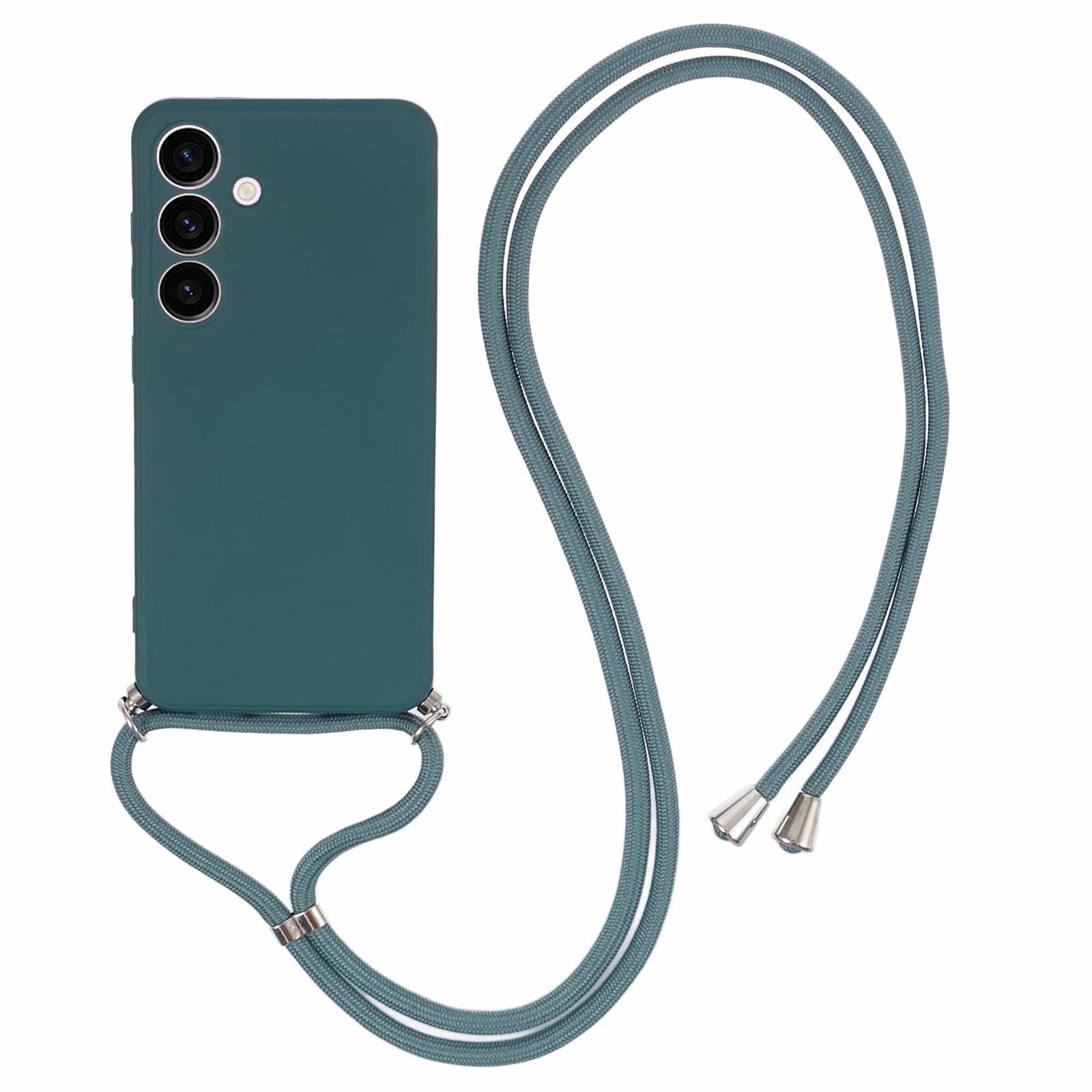 

Для Samsung Galaxy S24 Чохол зі шнурком Внутрішня підкладка з ТПУ волокна Захисний чохол Army Green