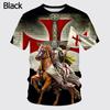 Knights Templar Graphic T Shirt For Men 3D God Wills It Print Tee Shirts Cruciata Teutonic Order T-shirt Cool Cross Sh… More