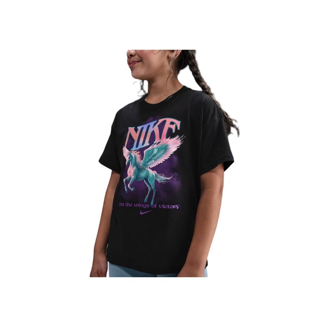 

Nike Loose Fit Round Neck Letter T-Shirt Kids Tops HV5725-010 S
