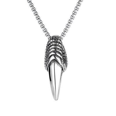 Fashion Hip Hop Punk Style Men'S Necklace, Personality Trend Street Eagle Claw Shape Stainless Steel Pendant