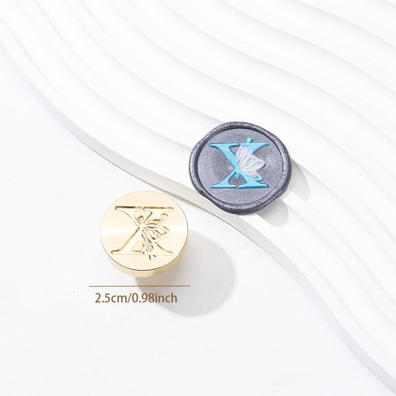 Butterfly Letter Seal(A~Z)Seal Stamp Brass Head With Wooden Handle Make Wax Seals For Wedding Invitations/Envelopes/Gift Wrap