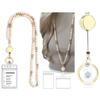 Retractable Wood Beaded Lanyard Stainless Steel Clasp Boho Keychain Necklace  Ship Cards