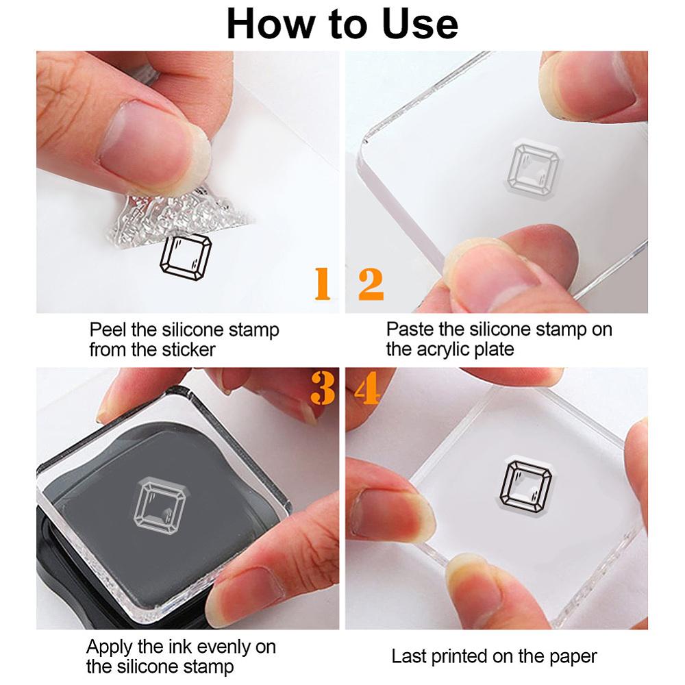 Custom PVC Plastic Clear Stamps for DIY Scrapbooking Photo Album Decorative Cards Making Diamond 160x110x3mm