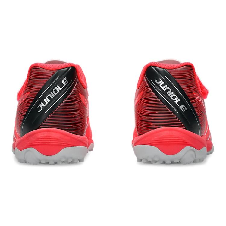 Asics Junior 6 Artificial Turf Low Top Soccer Shoes Kids Soccer Shoes Red Gray 1104A045-702