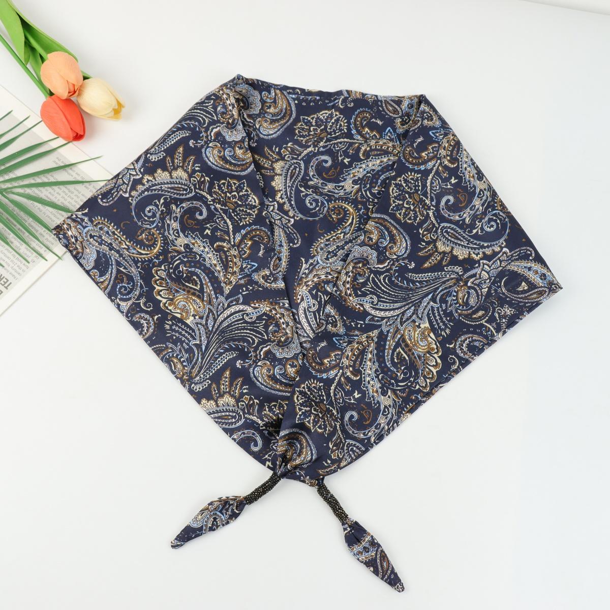 Imitation Silk Floral Silk Scarf Literary Style Versatile Accessory Waist Triangle Scarf Belt Women s Waist Scarf