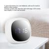 Household Multi Functional LED Alarm Clock Desktop Makeup Mirror Surface Digital Mute Clock for Bedroom(White )