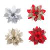 New Year Gift Fake Flowers Artificial Christmas Flowers Glitter Christmas Tree Ornaments