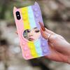 Yellow Heart Cat Case for iPhone Xs Max Cartoon Funny Kawaii Cute Silicone Cover Fidget Unique Design Aesthetic for Girls Boys Kids Cases(for iPhone X