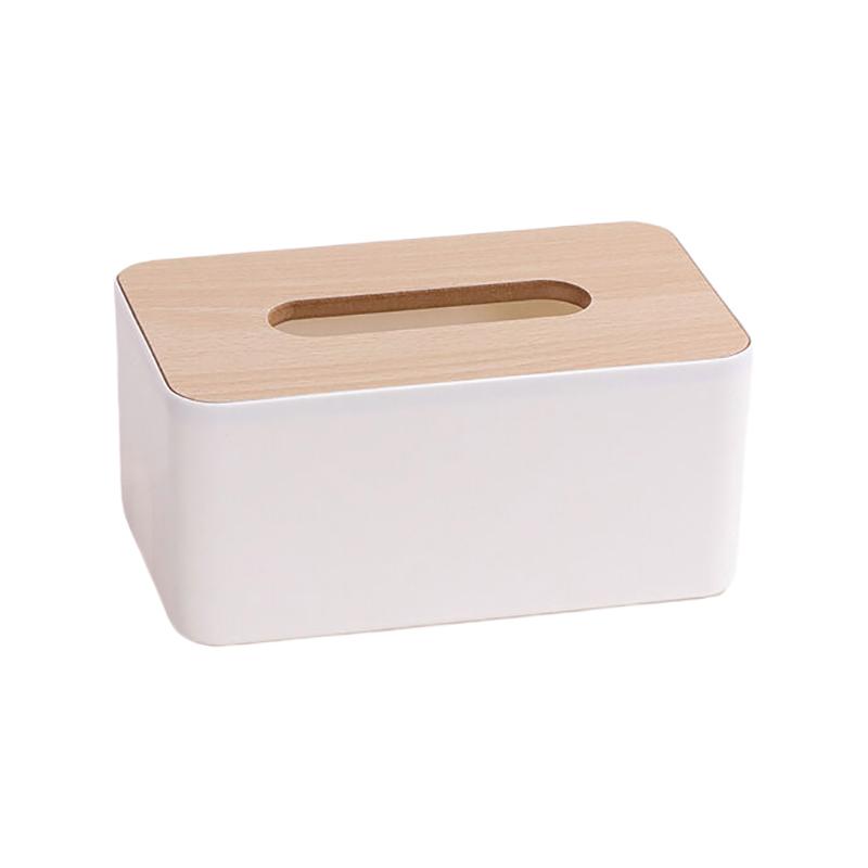 1Pc Luxurious Bamboo Rectangular Tissue Box Cover - Waterproof, Elegant Holder For Disposable Paper Facial Tissues
