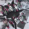 Press On Nails Women Ins Style Halloween Ghost Face Green Vine Red Leaf Dark Horror Design Acrylic False