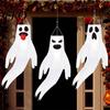 Party Atmosphere Props 44 Inch Halloween Hanging Ghost Windsock, White Flying Ghosts Flag Wind Waterproof Garden Ornaments Socks for Tree, Outdoor