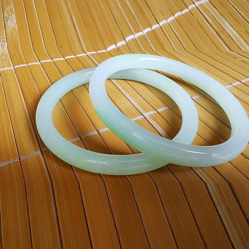 Imitation Jade Solid Color Bangles Vintage Simple Glass Bracelet Chinese Style Ancient Jewelry