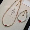 Freshwater Pearl Mixed Color Natural Stone Bracelet Summer Dopamine Necklace Temperament Shoushan Stone Agate Collarbone Chain