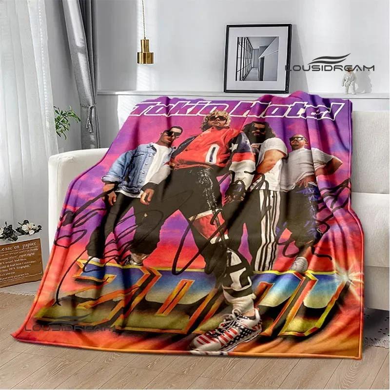 Rock band Tokio Hotel Printed blankets Picnic blanket Flange Warm blanket Home travel blankets bed linings birthday gift