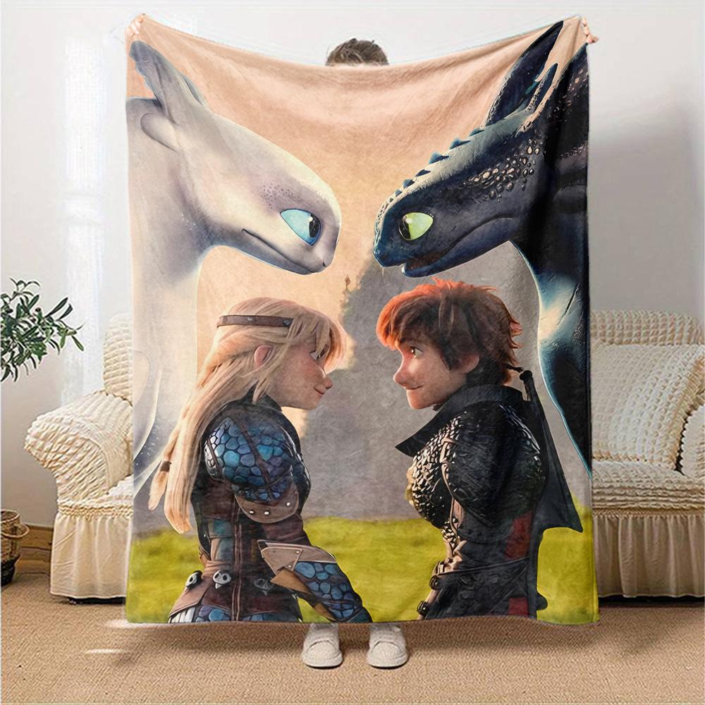 1pc Toothless1 Blanket, Gift, for Men and Women, Soft Blanket, Good for Sofa Bed Couch Travel, Lightweight Flannel Blanket