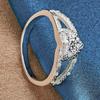 1Pc 925 Sterling Silver Plated Heart Zirconia Ring for Women Engagement Ring, Hypoallergenic, for Daily & Wedding Occasions