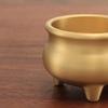 Antique Style Three-Legged Copper Incense Burner - Brass Sandalwood Holder for Household Use