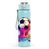 1PC Dripping Paint Soccer Ball Artwork 750ml Color Plastic Water Bottle Leakproof Flip Straw Lid For Sports Office Home Use