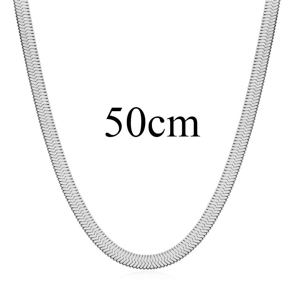 4MM Titanium Staal Platte Slangengraat Ketting Choker Ketting