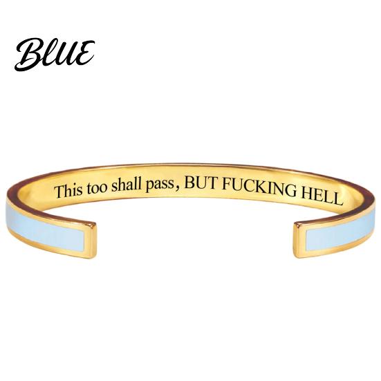 Adjustable Open Cuff This Too Shall Pass Mantra Bracelet Engraved Motivational Inspirational Bracelet Bangle Hidden Information Encouragement Jewelry