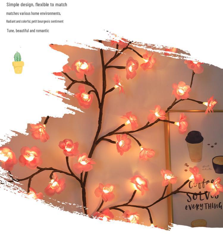 Cherry Blossom LED Rattan Branch Lights - Flexible Indoor Atmosphere Decor