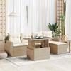 VidaXL Garden Lounge Set with Cushions 6 Pcs Beige Braided Resin 3326619