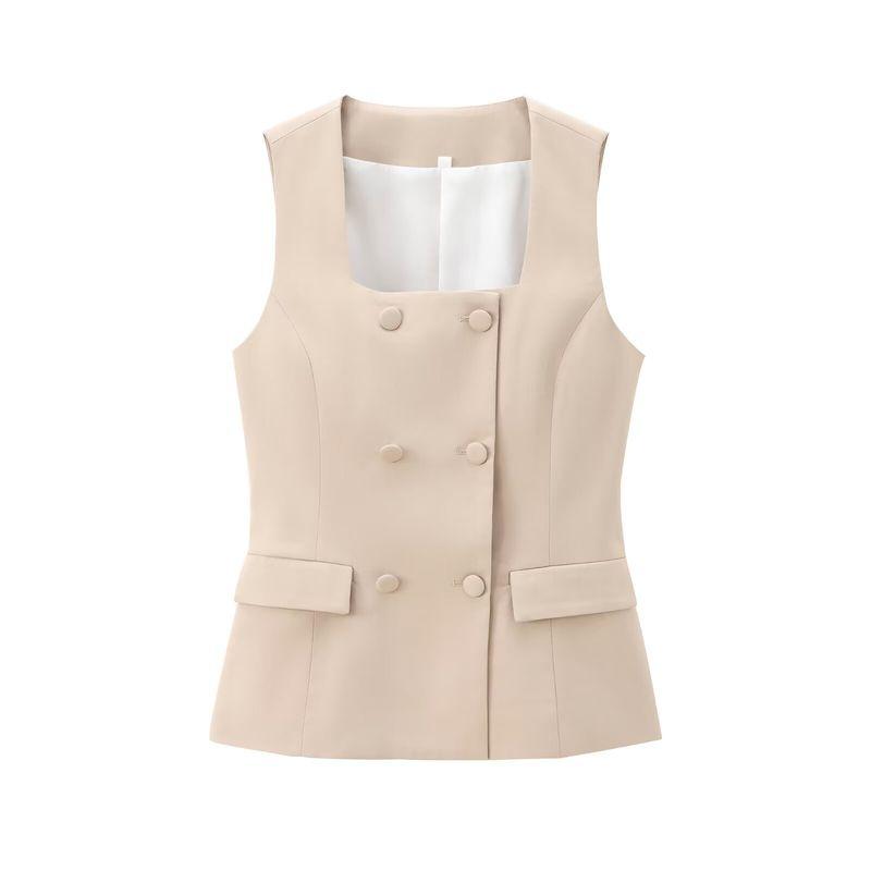 Kaslead New Arrival Women's Clothing Fashion Style Lining Button Decoration Vest Casual Pants 8010600 8011600