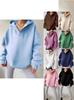 2024 Autumn/Winter Women's Solid Color Hooded Sweatshirt - Long Sleeve, Loose Fit Top