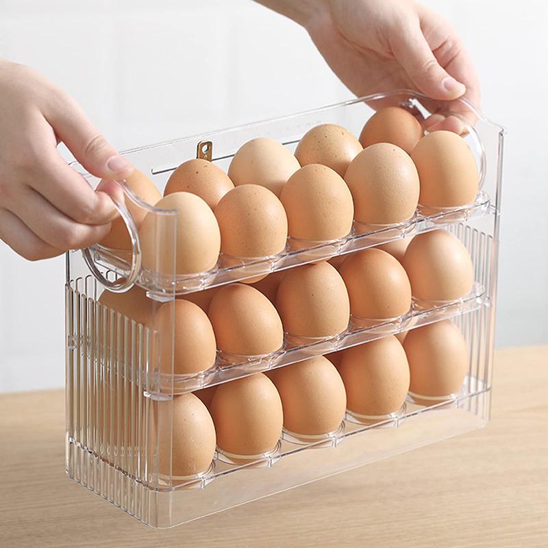 New 3-Layer Refrigerator With 30 Egg Storage Containers And Organizer Refrigerator Door Plastic Egg Storage Box