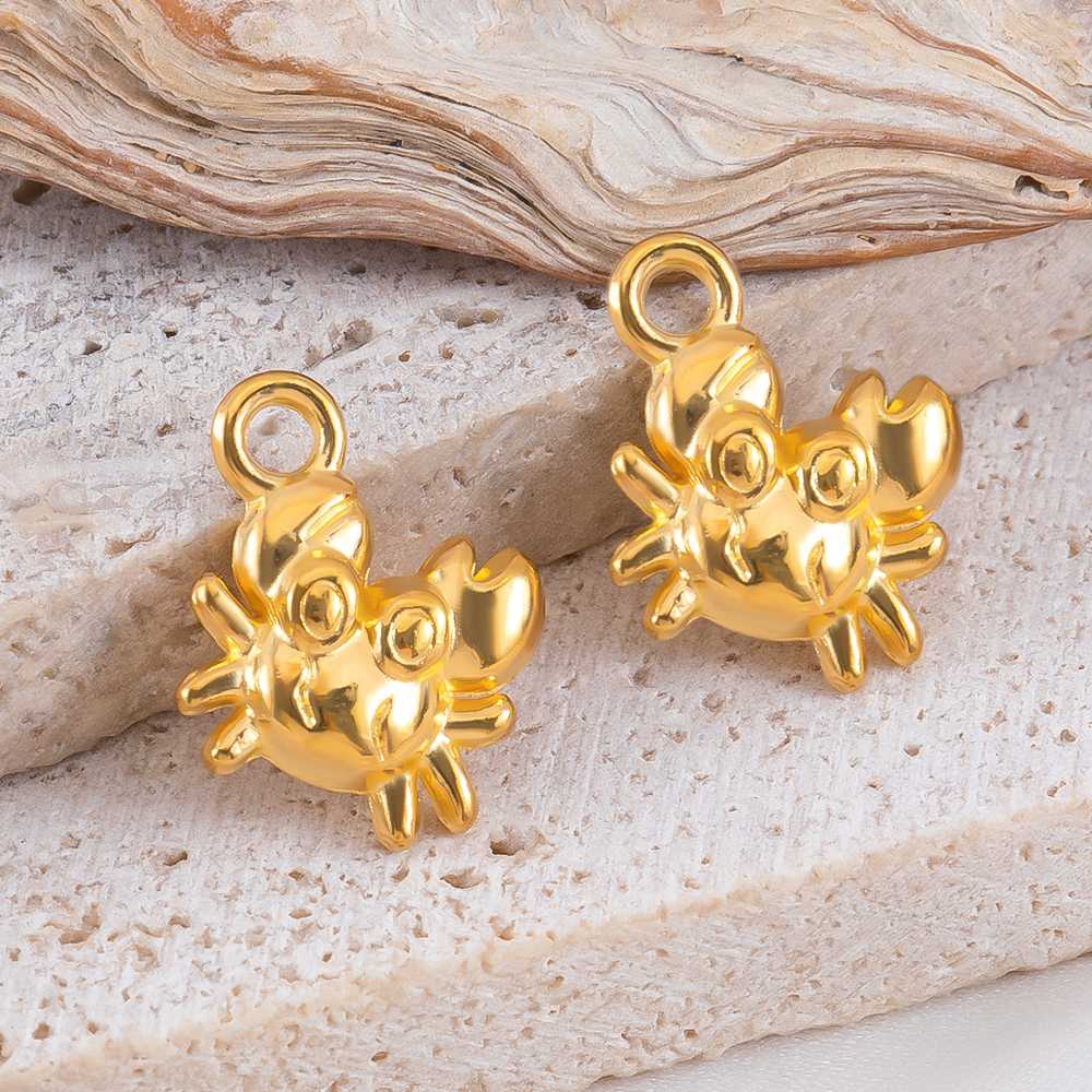 

10pcs Antique Gold Color Cute Metal Starfish Shellfish Crab Turtle Pendant DIY Necklace Bracelet Charm Jewelry Making Wholesale