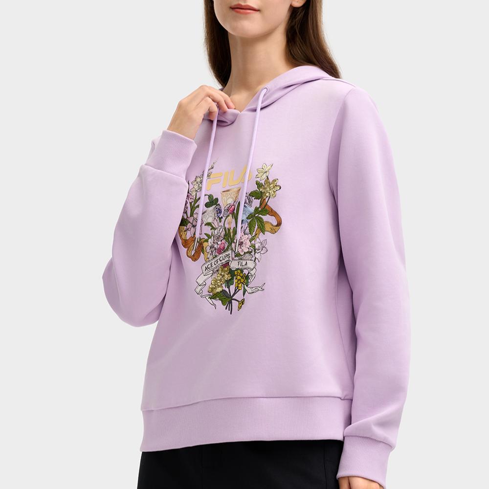 Fila Fashion Hooded Trophy Sweatshirt Women Sweatshirt Light-Lavender-Purple F11W518214FVT