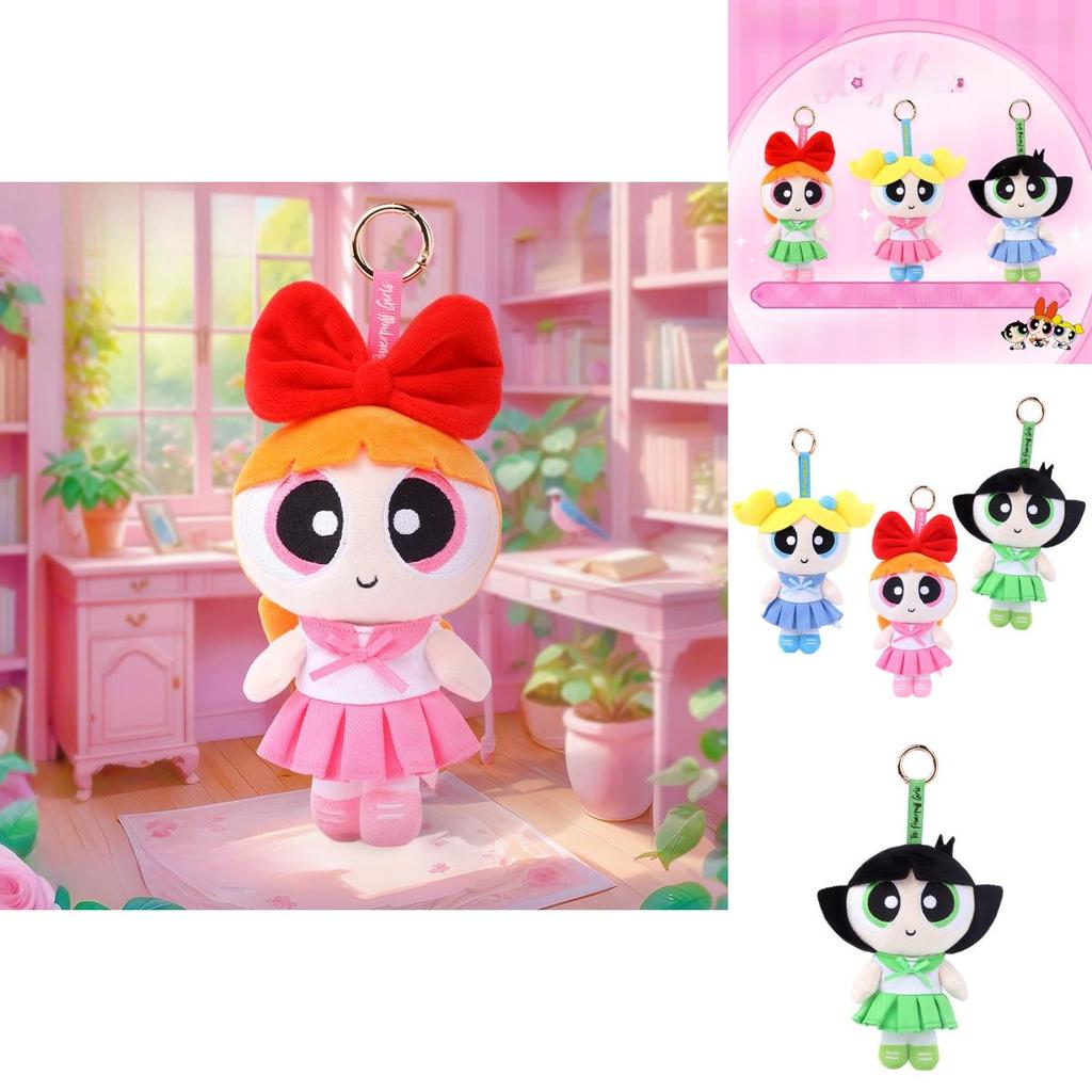 Powerpuff Girls Bubbles Stuffed Toy Pendant With Plush Material For Kids And Gifts