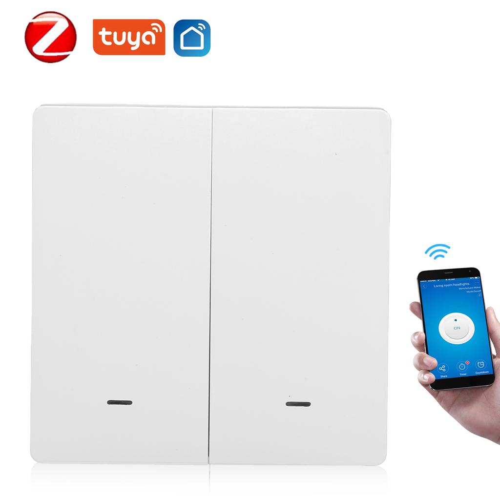 Smart Wall Switch Push Button APP Remote Voice Control Timing for Zigbee AC 100?240V2 Gang
