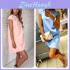 Stylish Casual Short Sleeve Round Neck A-line Dress In Four Trendy Colors For Young Women