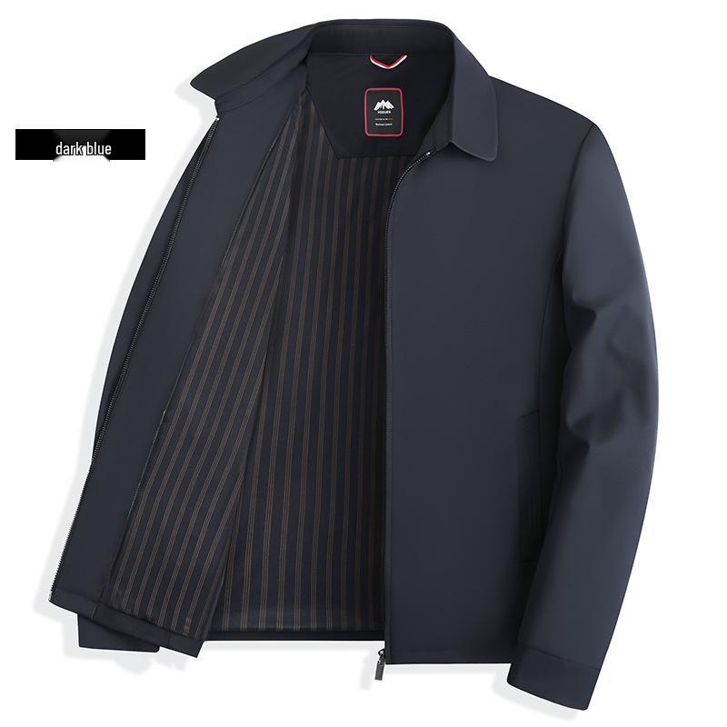 2026 Men's High-Grade Business Casual Stand-Up Collar Jacket: Spring/Autumn Middle-Aged Dad's Top