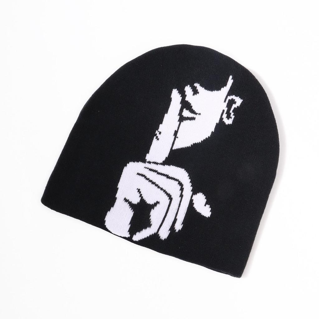 Punk Style Knitted Hat With No Brim And Acrylic Fabric For Streetwear And Winter Protection