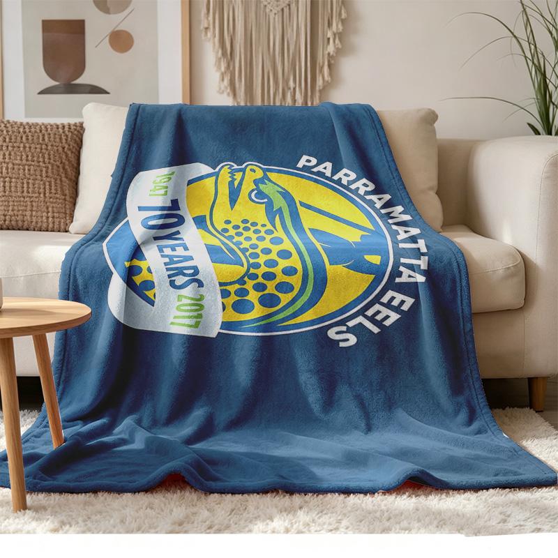 Parramatta Eels Soft and Comfortable Flannel Suitable for Sofas Living Rooms Outdoor Camping Travel and Also Makes a Great Anniversary Gif